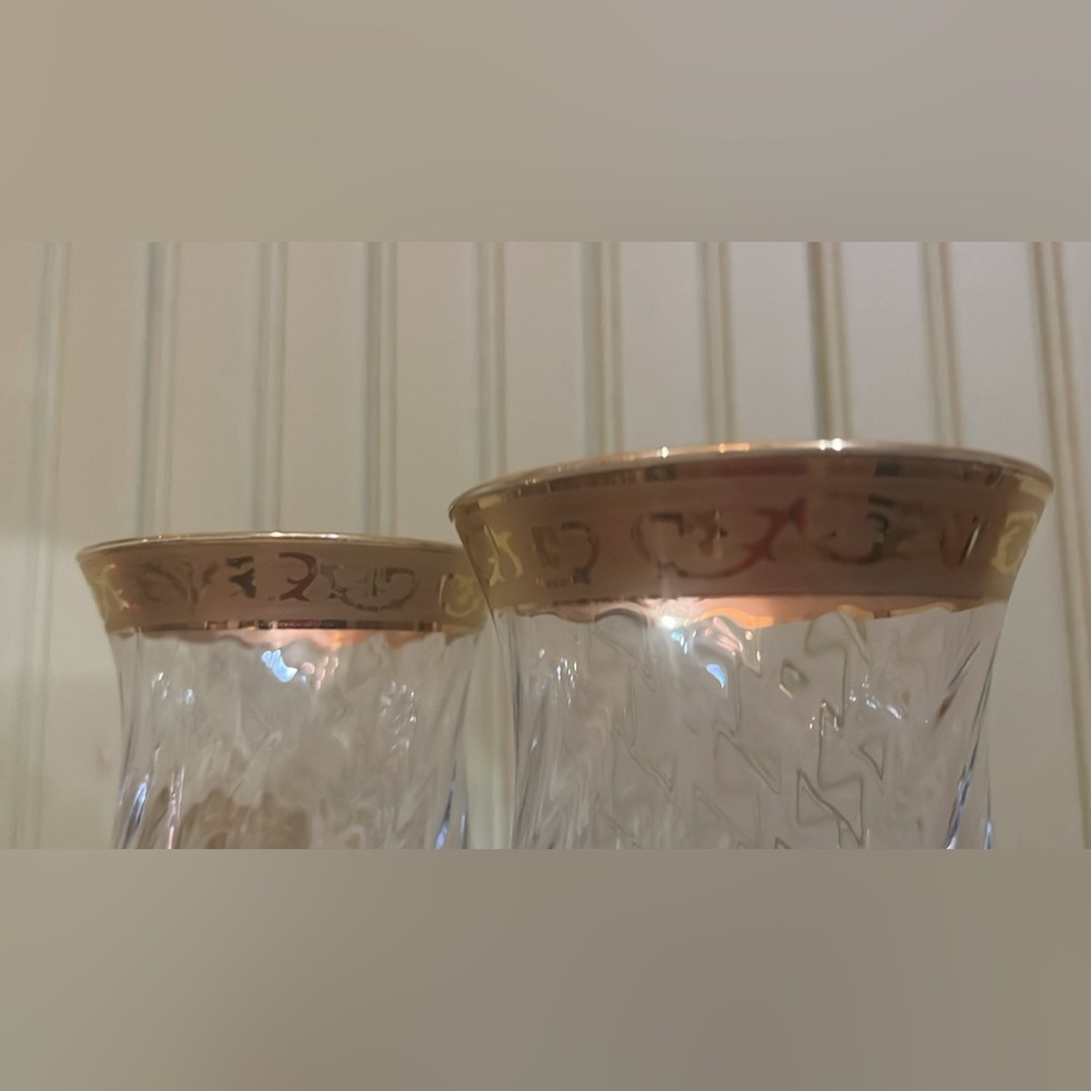 Set of Vintage Goblets 24kt Gold Rims 3 - Picture 4 of 5